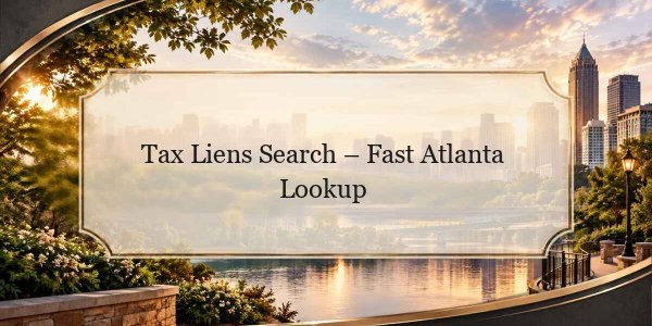 Tax Liens Search – Fast Atlanta Lookup